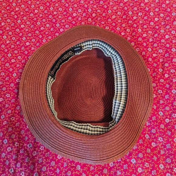 Vintage Goorin Bros Summer Boater Fedora Kentucky Derby Polka Dot Sash Weave - Picture 4 of 10